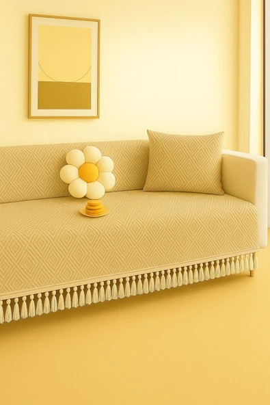 Sheri Home Diamond Koltuk Örtüsü Kaymaz Kumaş Özelliği | Berlina Serisi Koltuk Şalı 180 X 200 Cm PiKE8882199 ürün görseli 1