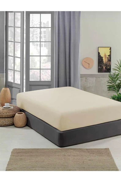 Sheri Home Düz Pamuklu Ütülenebilir Bambu Kumaş Penye Lastikli Çarşaf Betsey001453 ürün görseli 1