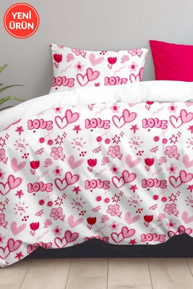 Sheri Home Tekstil FİYONK Tek Kişilik Nevresim Seti Yorgan Kılıfı +1 adet Yastık Kılıfı 889221969488 ürün görseli 1