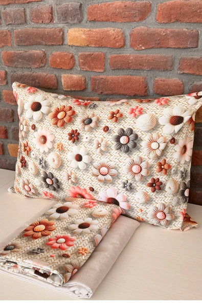 Sheri Home Tekstil Life 3D Flowers Çift Kişilik Çarşaf Yastık Set 83 TelTY555565565688 ürün görseli 1