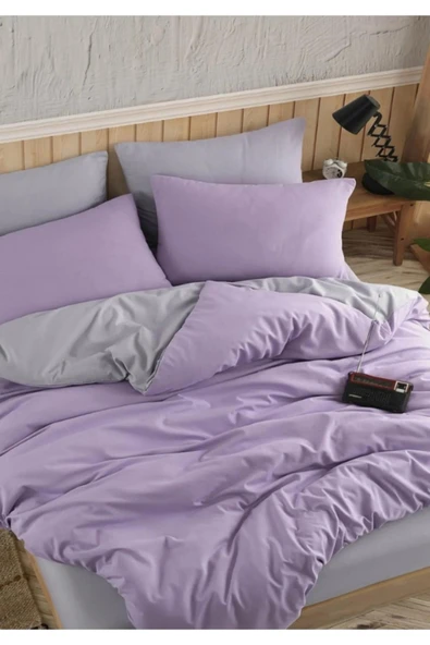 Sheri Home Tekstil Lilac Nevresim Takımı Tek Kişilik Gri (ÇARŞAFLI) - Lilasheri880055788 ürün görseli 1