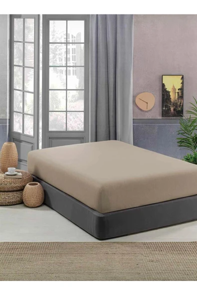 Sheri Home Düz Pamuklu Ütülenebilir Bambu Kumaş Penye Lastikli Çarşaf Betsey001453 ürün görseli 1