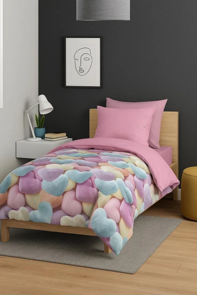 Sheri Home YENİ 100% Yıkanmış Pamuk Tek Kişilik Nevresim Seti(Yorgan Kılıfı+1 Adet Yastık Kılıfı) MODEL8821 ürün görseli 1
