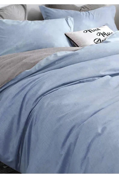 Sheri Home Tekstil Çarşafı Lastikli Nevresim Takımı Tek Kişilik Gri - Siyah sheri880055 ürün görseli 1