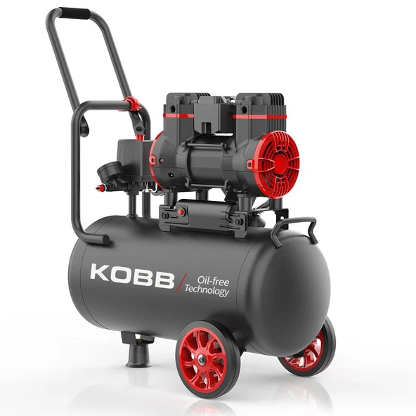 KOBB KBK25S 1.7HP 25Lt 8Bar Yağsız Sessiz Taşınabilir Hava Kompresörü ürün görseli 1