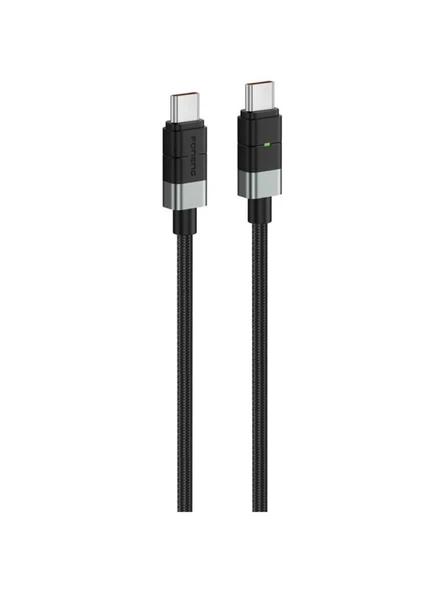 Foneng XS03 Typec Typec 240W Süper Hızlı Şarj Kablo Siyah 2Mt ürün görseli 1