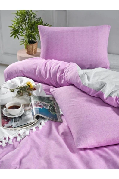 Sheri Home Tekstil Cotton Dark Blue Tek Kişilik Nevresim Takımları V1 Lıla ürün görseli 1