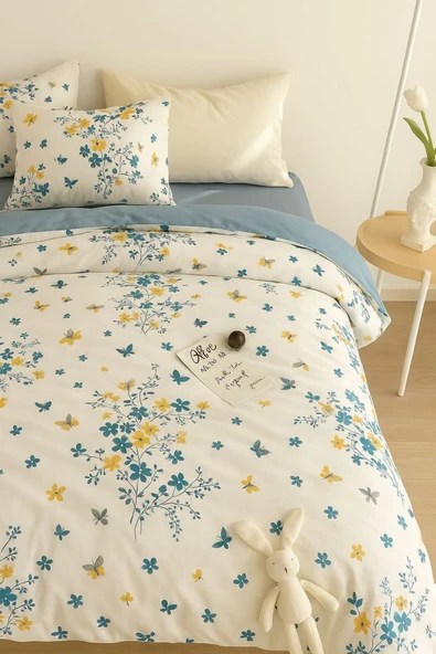 Sheri Home YENİ Kırçiçek Tek Kişilik Nevresim Seti Yorgan Kılıfı +1 adet Yastık Kılıfı 889221969488 ürün görseli 1