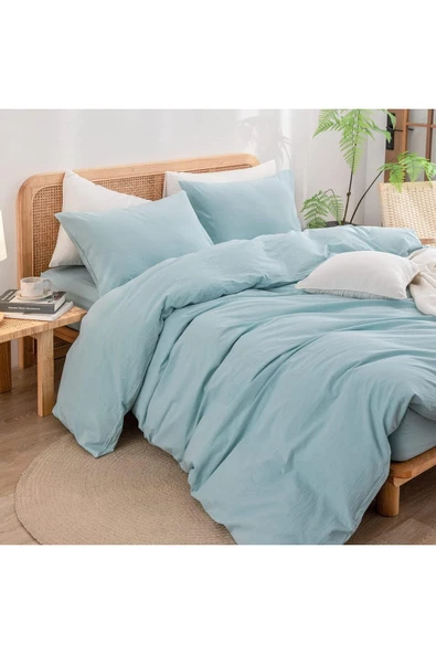Sheri Home YENİ 100% Yıkanmış Pamuk Tek Kişilik Nevresim Seti(Yorgan Kılıfı+1 Adet Yastık Kılıfı) MODEL8821 ürün görseli 1