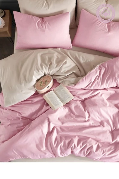 Sheri Home Tekstil ÇarşafI Lastikli Tek Kişilik Nevresim Takımı | GİRL Pudra Bej ürün görseli 1