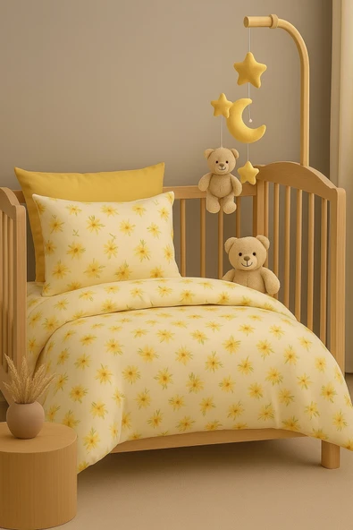 Sheri Home Bebek hassas ciltleri için pamuklu ve nefes alabilen Nevresim Takımı ürün görseli 1