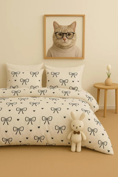 Sheri Home Tekstil Kalpli Tek Kişilik Nevresim Seti Yorgan Kılıfı +1 adet Yastık Kılıfı 889221969488 ürün görseli 1