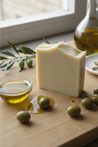 Zeytinyağlı Sabun Özel Üretim El Yapımı Saf Zeytin Yağı Sabunu Pure Olive Oil Soap ürün görseli 1