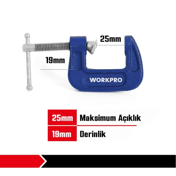 WORKPRO WP232016 25mm G Tipi İşkence ürün görseli 1