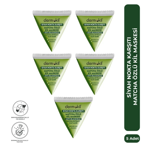 Dermokil Siyah Nokta Karşıtı  Matcha Özlü Kil Maskesi 9 ml x 5 Adet ürün görseli 1