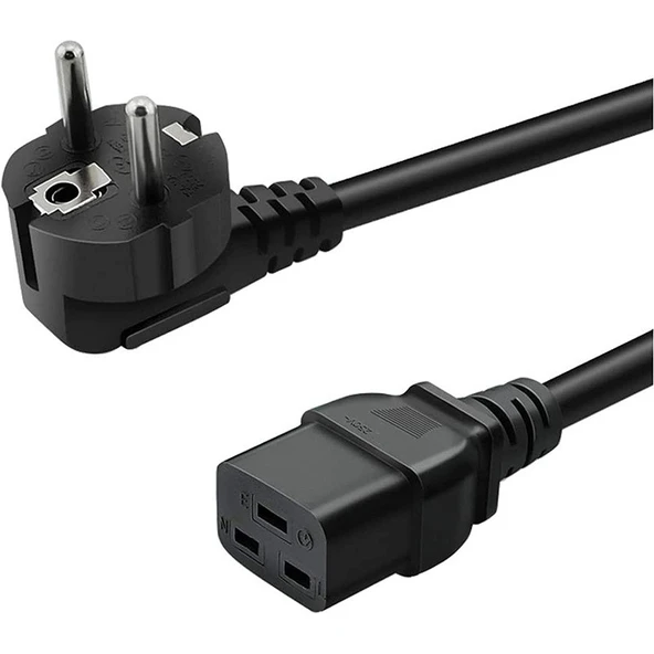 PrimeX PX-SRV15 2 Metre 3x1.5mm C19 UPS/Server Power Kablo,  3X1.5mm Server Güç Kablosu, 2 Metre C19 SCHUKO Kablo (Full Bakır Kablo) ürün görseli 1