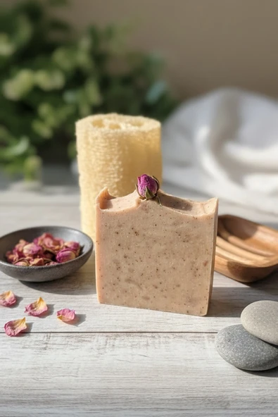 Gül Sabunu El Yapımı Özel Üretim Rose Soap Gül Yağı Sabunu ürün görseli 1