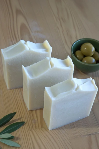 3 Kalıp Zeytinyağlı Sabun Özel Üretim El Yapımı Saf Zeytin Yağı Sabunu 3 Adet Pure Olive Oil Soap ürün görseli 1