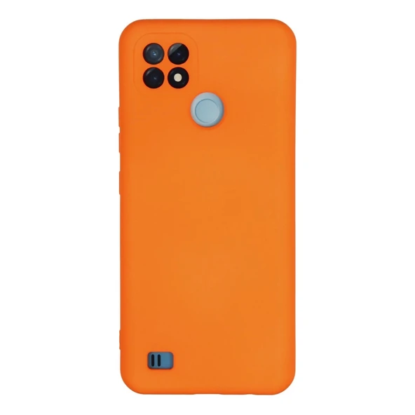 Realme C21 Kılıf Nano İçi Kadife Silikon - Turuncu ürün görseli 1