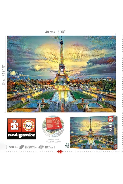 Educa 500 Parça Eyfel Kulesi Puzzle - 19621 - Eiffel Tower - Resim 3