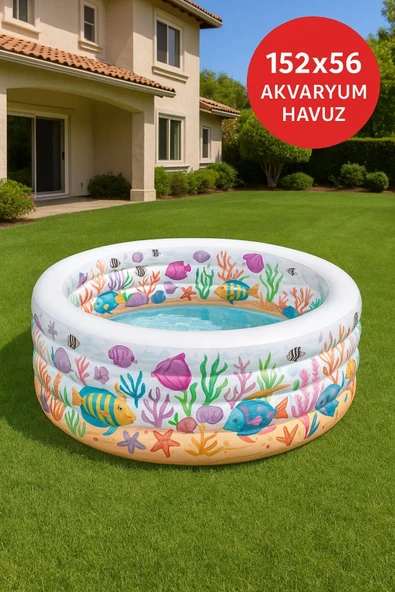 Neşeli Şişme Oyun Havuzu Yuvarlak 152x56 ürün görseli 1