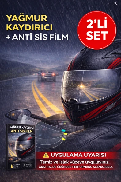 2'li Motosiklet Kaskı Yağmur Kaydırıcı Film – Anti Sis Şeffaf Vizör Cam Koruyucu ürün görseli 1