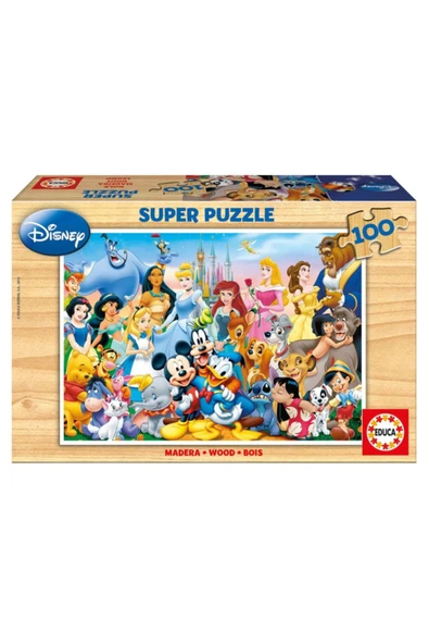 Çocuk Ahşap Puzzle 100 Parça Disney Harikalar Diyarı ürün görseli 1