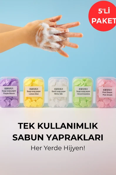 5’li Tek Kullanımlık Sabun Yaprakları Seti – Çocuklar İçin Hijyen, Seyahat ve Okul İçin Pratik ürün görseli 1