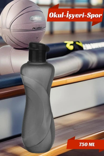 Waterfresh 750 ml Matara Okul İşyeri Spor Salonu Için Uygun & Su Şişesi & Suluk Siyah ürün görseli 1