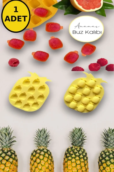 Silikon Buz Kalıbı | Silikon Yapışmaz Buzluk Ananas Buz Kalıbı ürün görseli 1