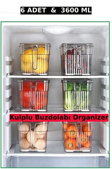 6'lı Kapaklı Kulplu Süzgeçli Dolap içi Düzenleyici Organizer ürün görseli 1