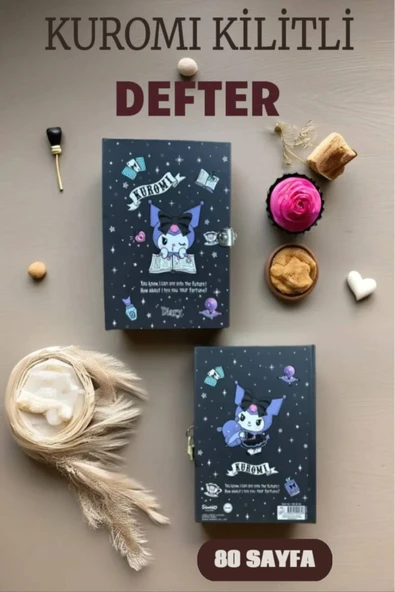 Kuromi Kilitli Defter 80 Yaprak Siyah - 14 x 20 ürün görseli 1