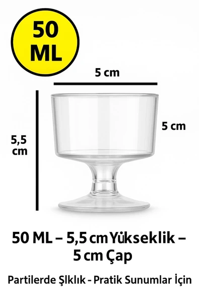 6 Adet Şık Ayaklı 50 ML Tekila & Tatlı Bardağı - Resim 6