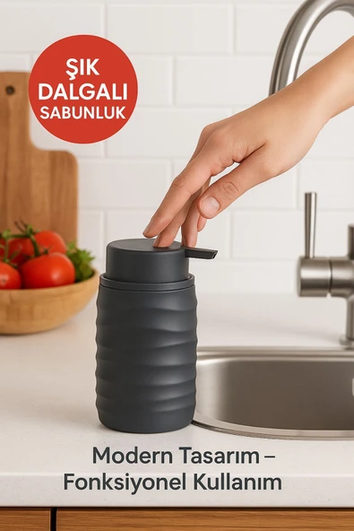 Mutfak ve Banyo İçin Şık Tasarımlı Sabunluk Antrasit ürün görseli 1