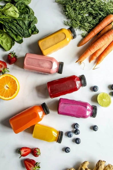 10 Adet Smoothie Detoks Şişesi Şeffaf Plastik Sızdırmaz Kapak Köşeli Meyve Suyu Şişesi 300 Ml ürün görseli 1
