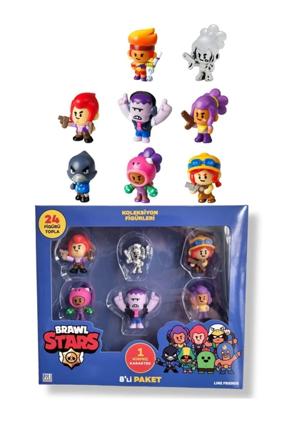 Brawl Star 8 Li Figür Seti - Model 3 - (AMBER CROW) - Resim 2