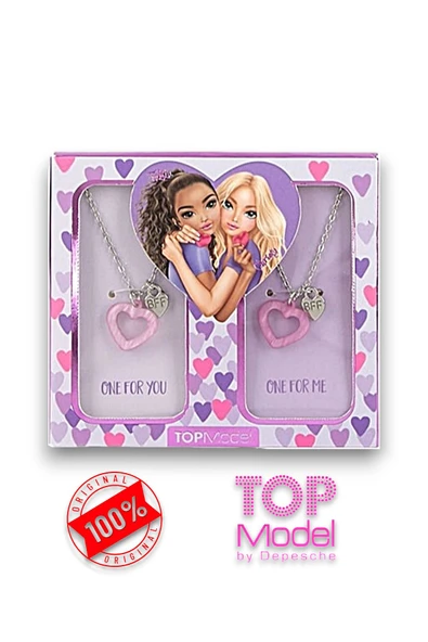Top Model 2'li Kolye Takı Seti Mor - Resim 2