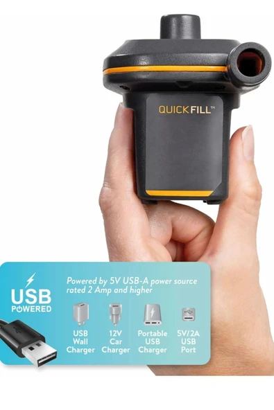 Kamp & Plaj Şişme Pompası – USB Girişli - Resim 6