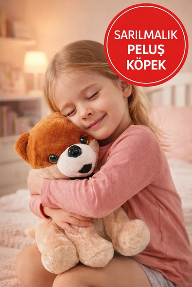 Karamel Peluş Köpek Oyuncak – Yumuşak Dokulu, Oturur Model, Çocuk & Bebek Hediyesi ürün görseli 1