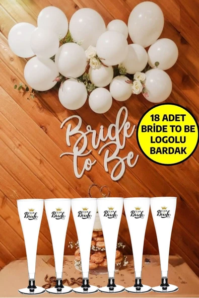 18'Li Logolu Plastik Gümüş Renk Ayaklı Şampanya Kadehi 18 Adet Parti Team Bride Kadeh Seti ürün görseli 1