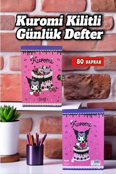 Kuromi Kilitli Defter 80 Yaprak Pembe- 14 X 20 ürün görseli 1