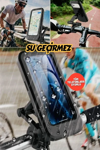 360 Derece Dönebilir Su Geçirmez Telefon Tutacağı Motosiklet, Bisiklet,  Atv  Koluna Takılabilen ürün görseli 1