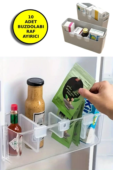 1 Set (10 Adet) Buzdolabı Raf Ayırıcı ürün görseli 1