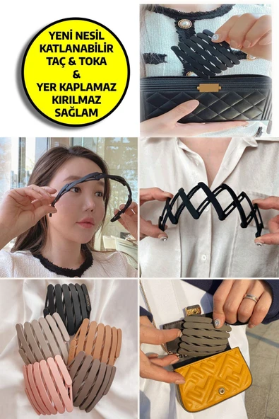 Unisex Katlanabilir Taç Toka Siyah ürün görseli 1