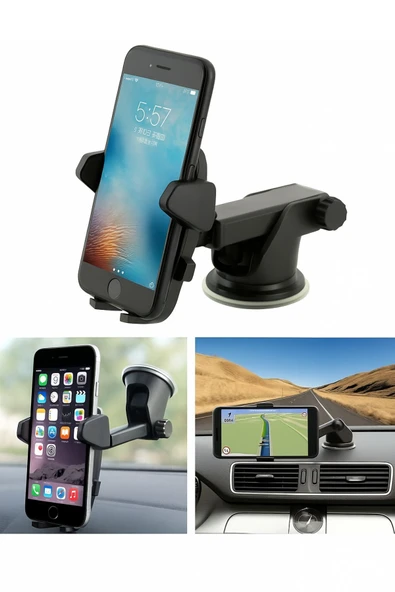 360° Dönebilen Vantuzlu Araç Telefon Tutucu - Resim 4