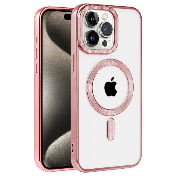 İphone 14 Pro Kılıf Kronos Magsafe Kapak - Rose Gold ürün görseli 1