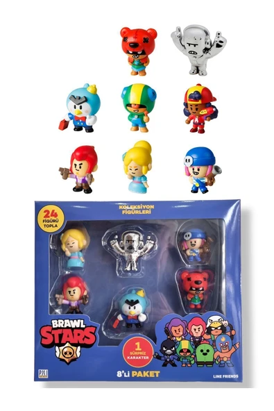 Brawl Star 8 Li Figür Seti - Model 2 - (LEON MEG) - Resim 2