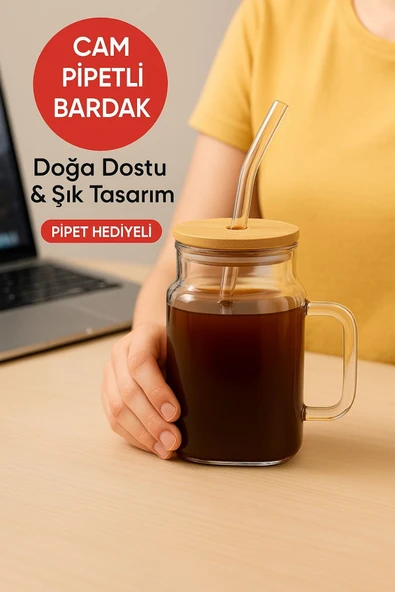 1 Adet GLASSMATE – Isıya Dayanıklı Bambu Kapaklı Bardak 650 ML ürün görseli 1