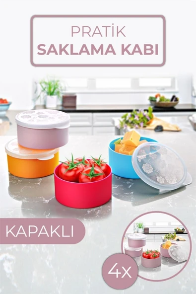 4'lü Plastik Mini Saklama Kabı ürün görseli 1