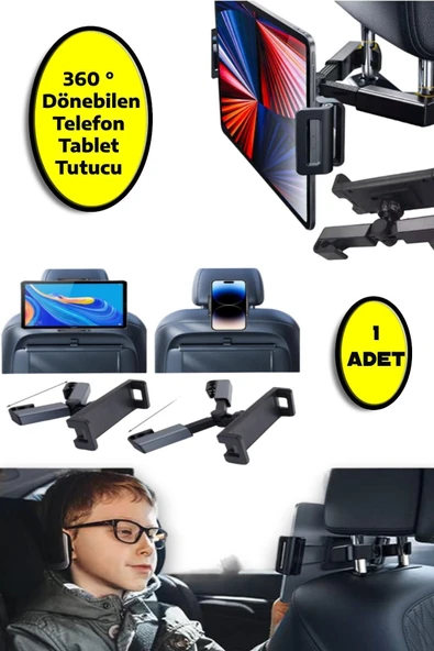 Koltuk Arkası 360 ° Ayarlanabilir Tablet Telefon Tutucu ürün görseli 1
